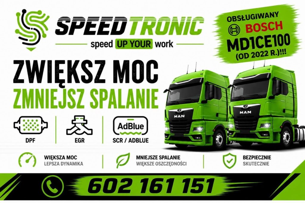 Obsługa sterownika Bosch MD1CE100 w ciężarówkach MAN – SpeedTronic