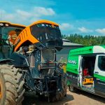 JCB Fastrac 8330 z otwartą maską i mobilny serwis SpeedTronic